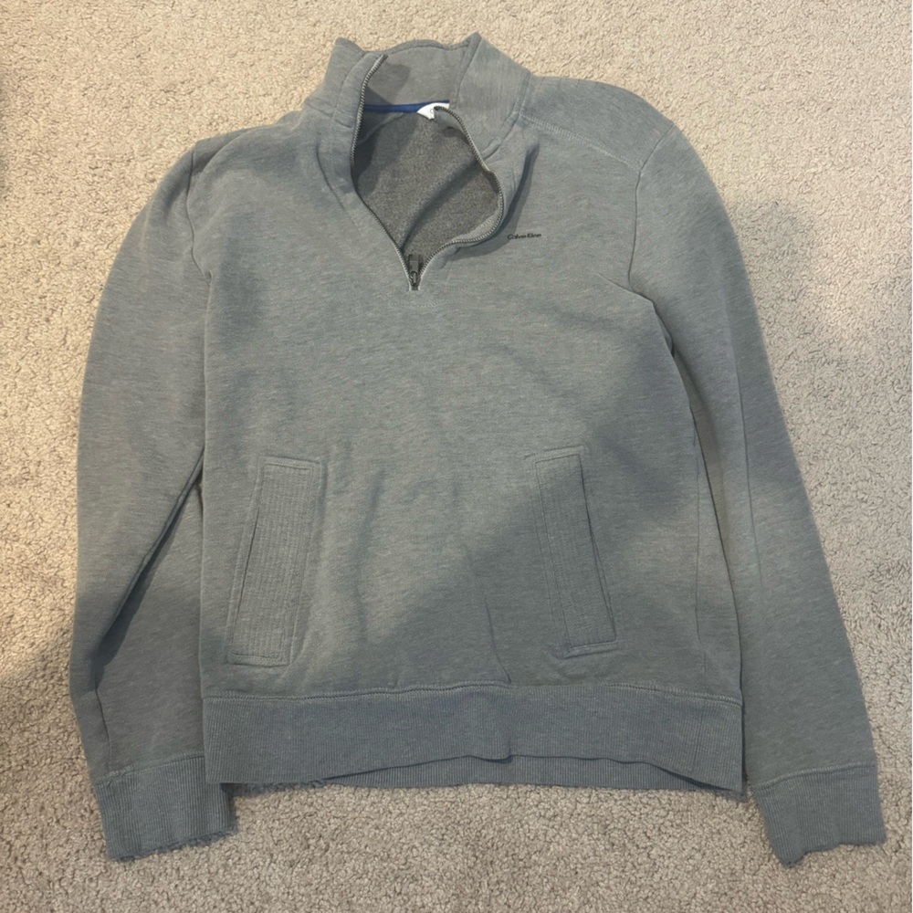 Calvin Klein Men’s Quarter Zip Gray Small